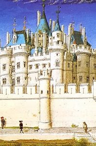 Le Louvre sous Charles V, enluminure ("Les très riches heures du duc de Berry")